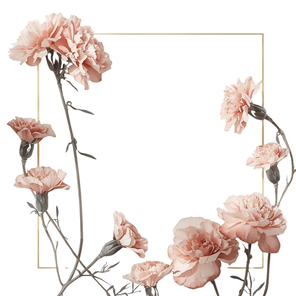 母の日 水彩クリップアート10点セット|くすみカラー カーネーション素材|PNG透過