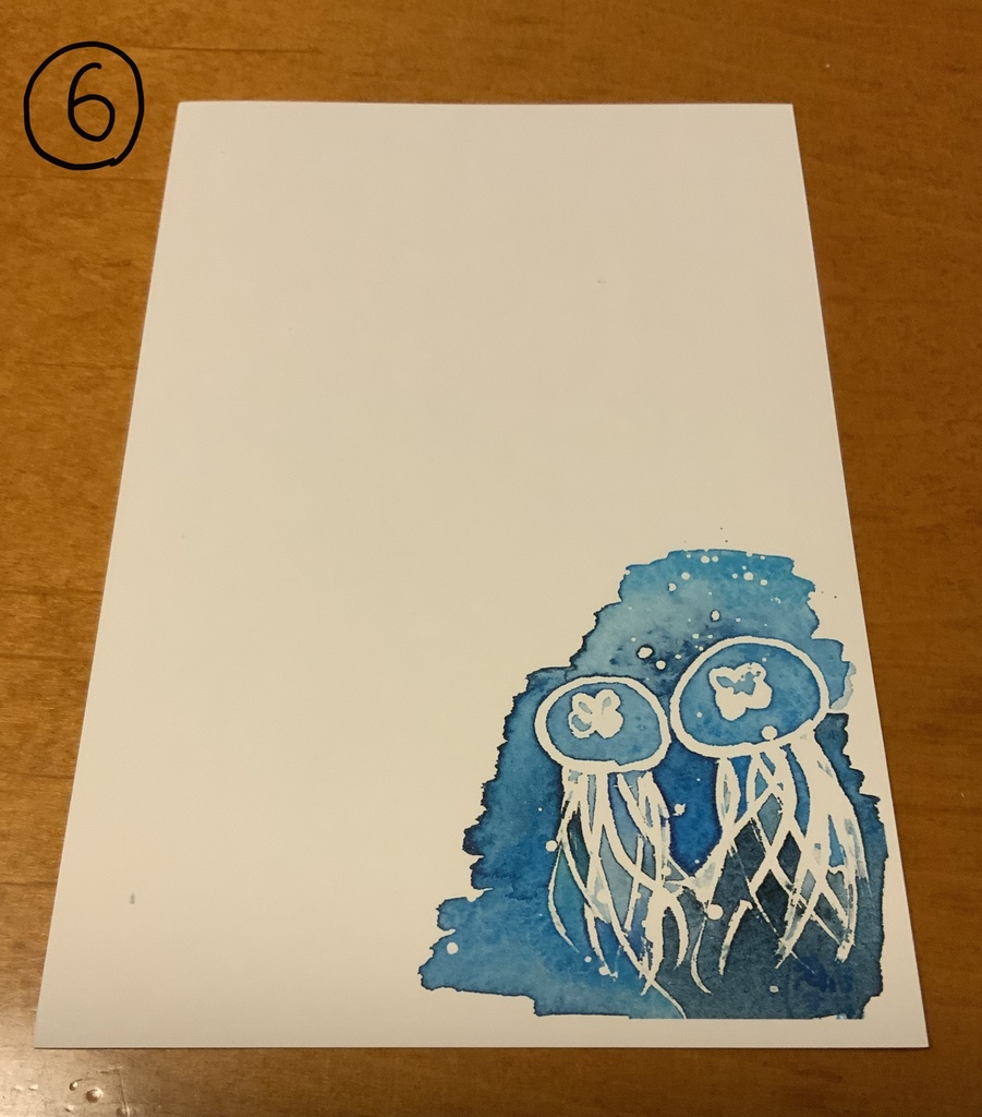 クラゲのポストカード(透明水彩/文字無)