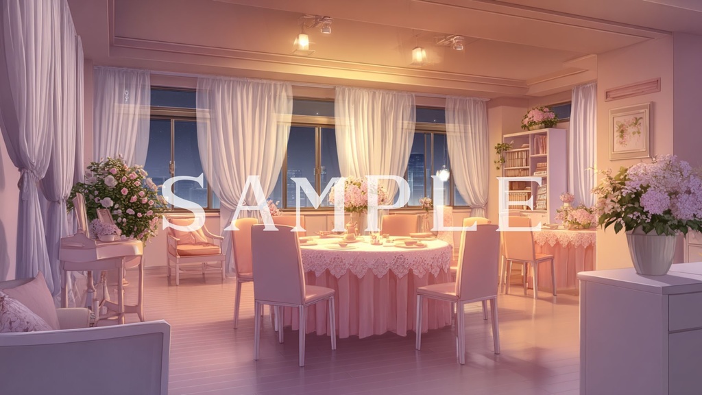 【背景素材】 ダイニングセット 01