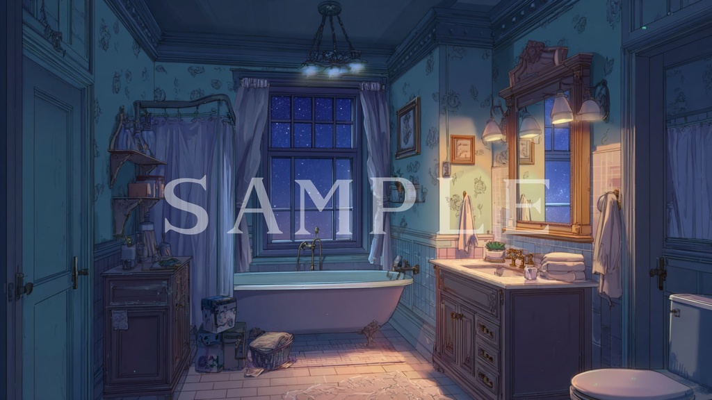 【背景素材】バスルームセット 01