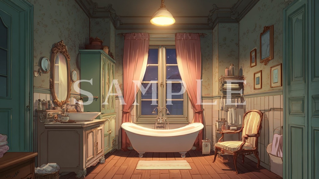 【背景素材】バスルームセット 01