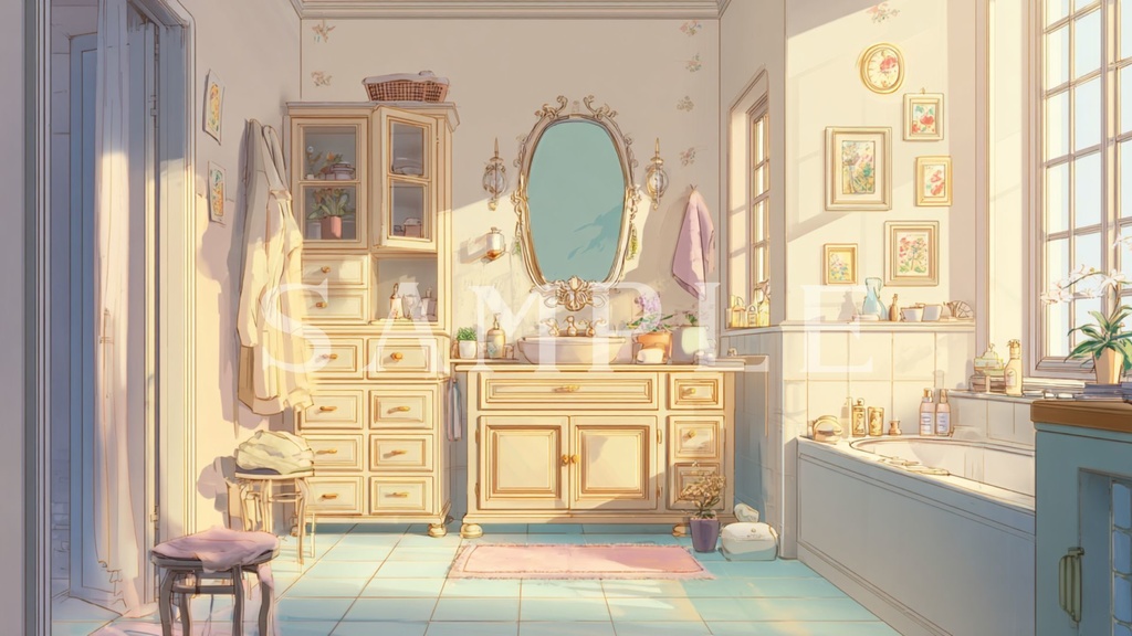 【背景素材】バスルームセット 01