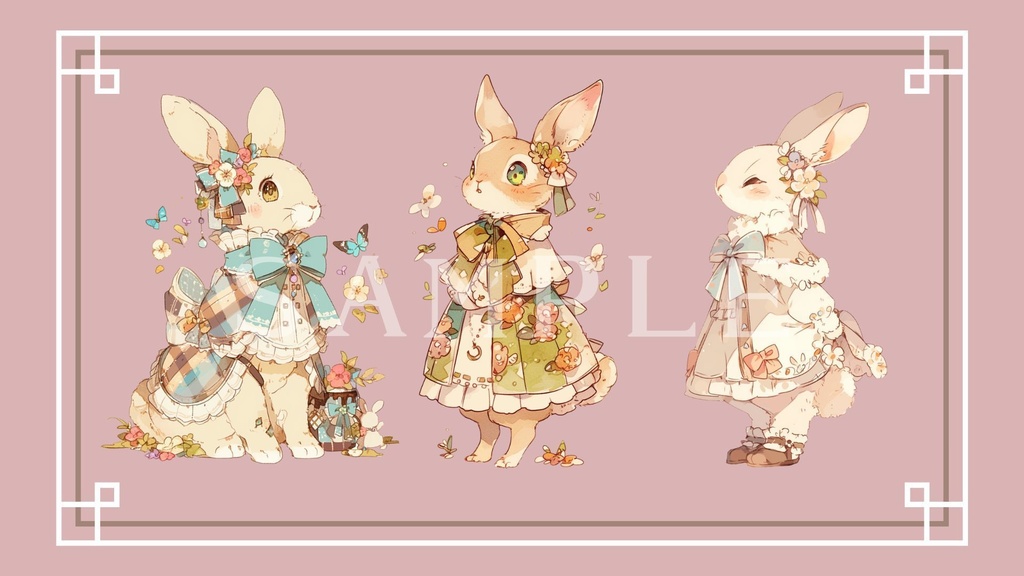 【透過済】メルヘンうさぎセット 02