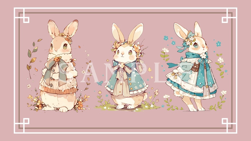 【透過済】メルヘンうさぎセット 02