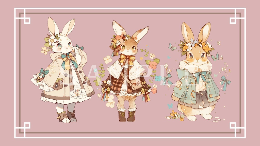 【透過済】メルヘンうさぎセット 02