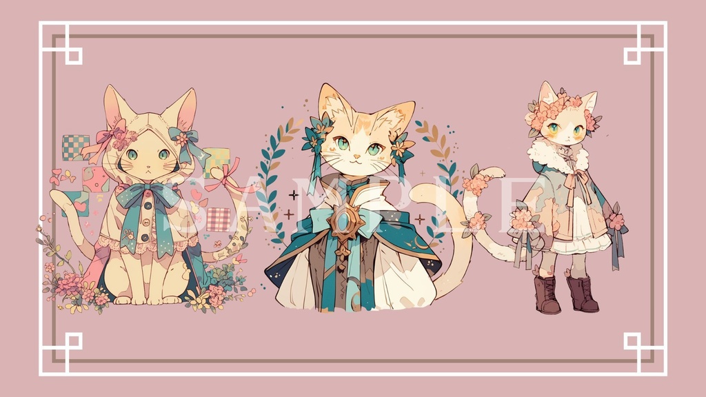 【透過済】メルヘン猫セット 01