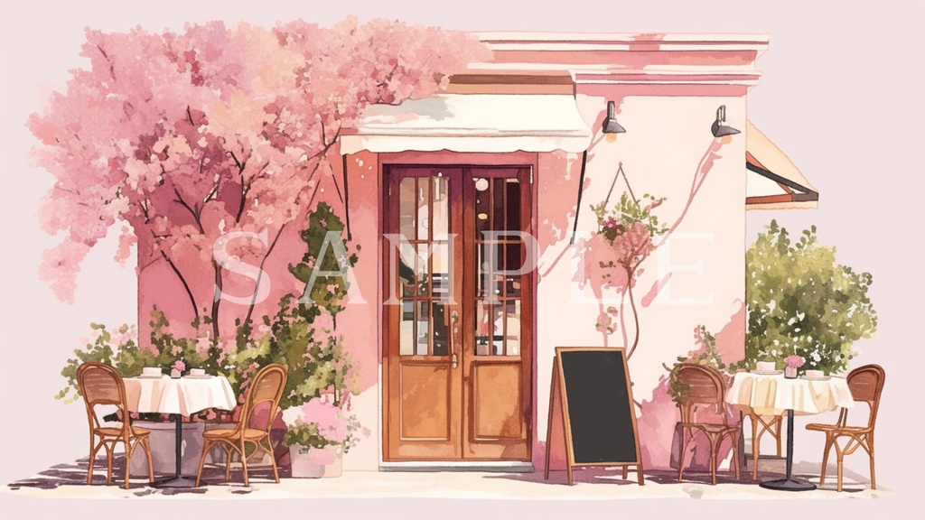 【背景素材】カフェセット 01