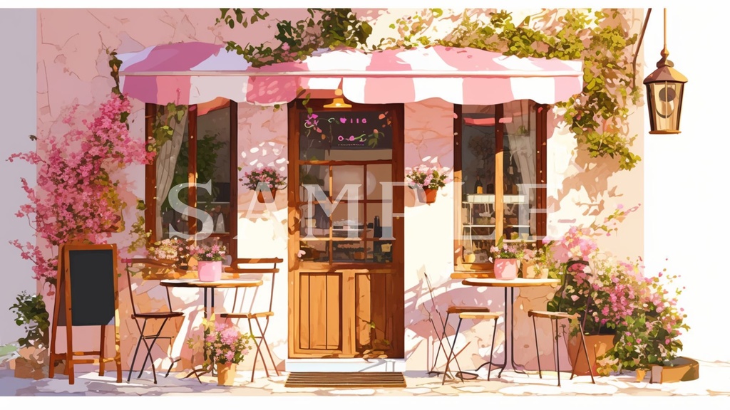 【背景素材】カフェセット 01