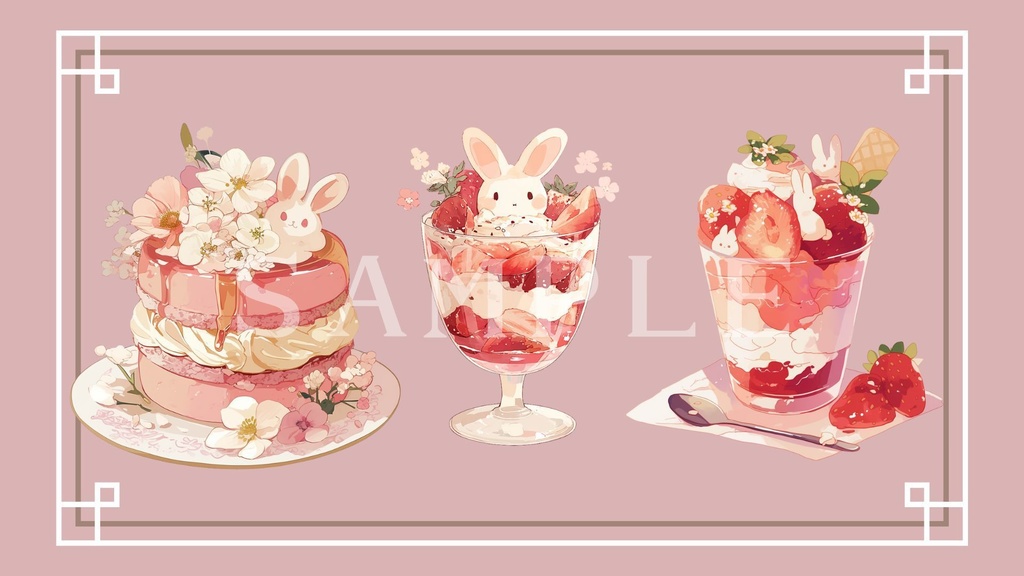 【透過済】いちごケーキセット 01