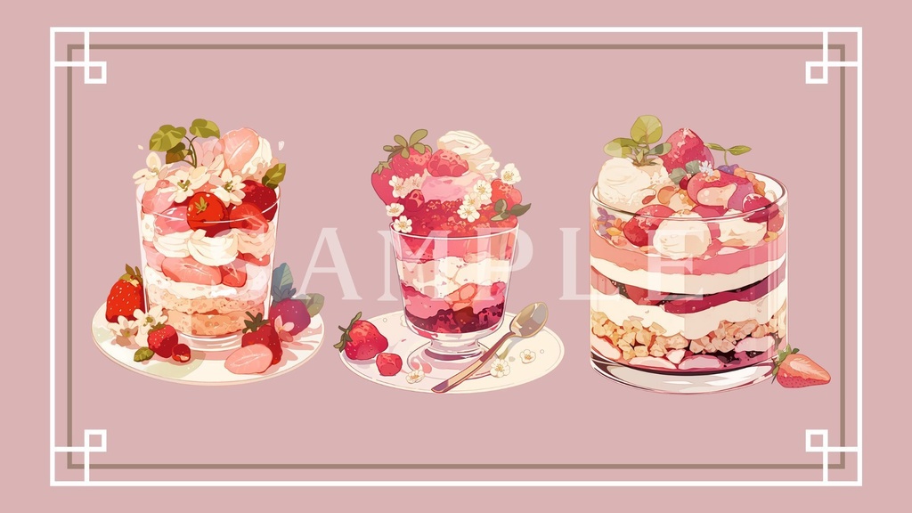 【透過済】いちごケーキセット 01