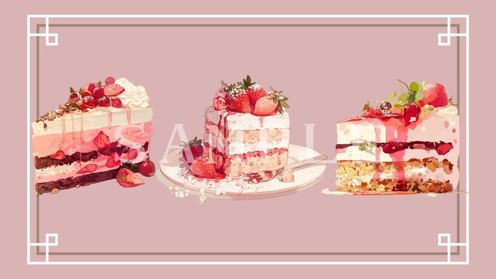 【透過済】いちごケーキセット 02