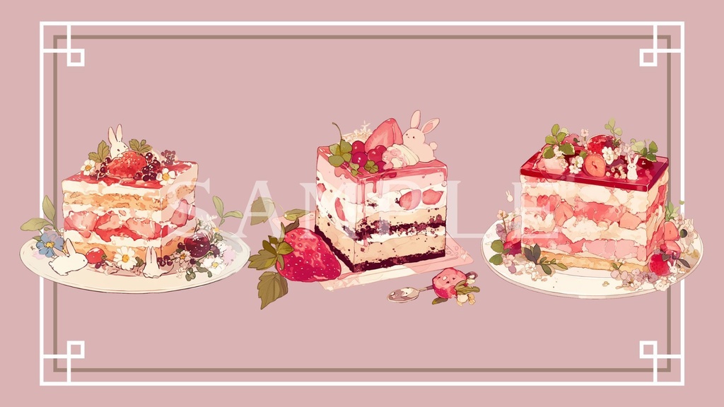 【透過済】いちごケーキセット 02