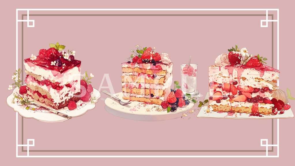 【透過済】いちごケーキセット 02