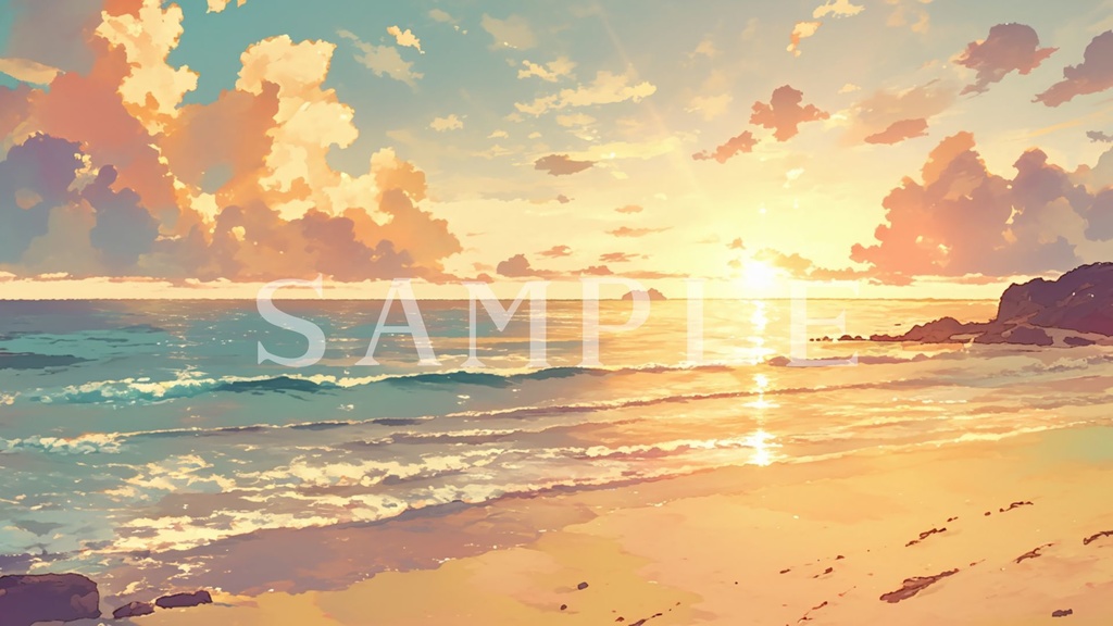 【背景素材】ビーチサイドセット 01