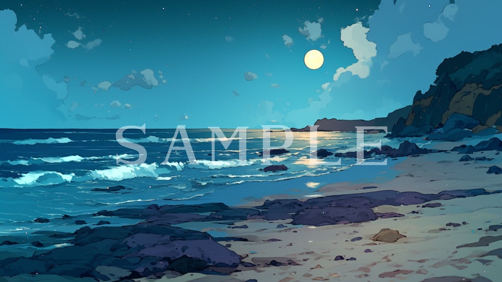 【背景素材】ビーチサイドセット 01