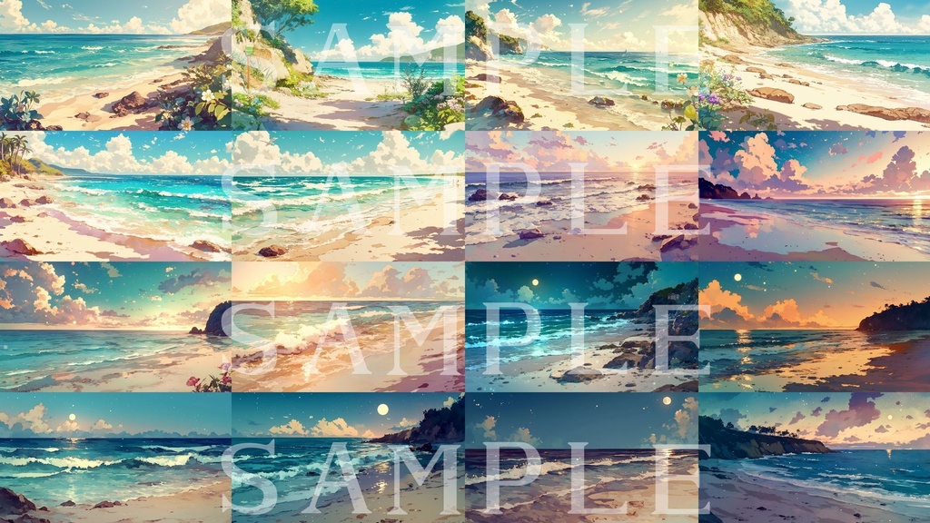 【背景素材】ビーチサイドセット 01