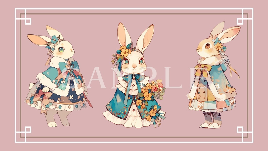 【透過済】メルヘンうさぎセット 03