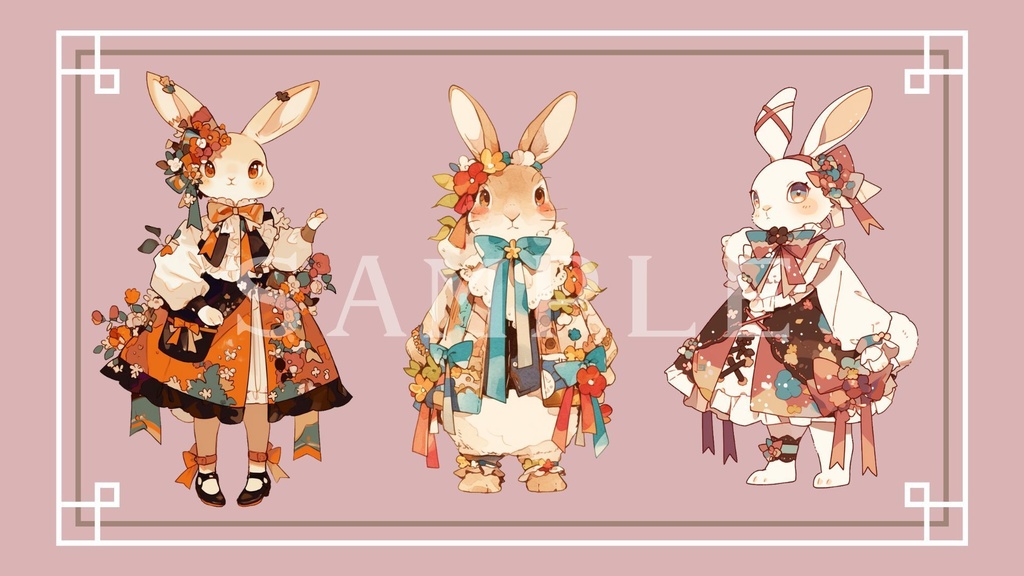 【透過済】メルヘンうさぎセット 03