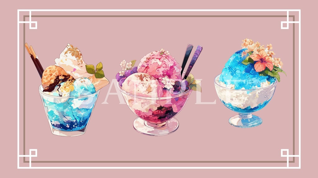 【透過済】かき氷セット 01