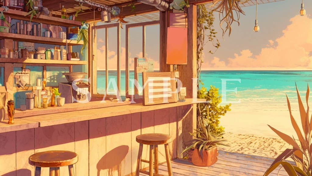 【背景素材】ビーチサイドセット 02