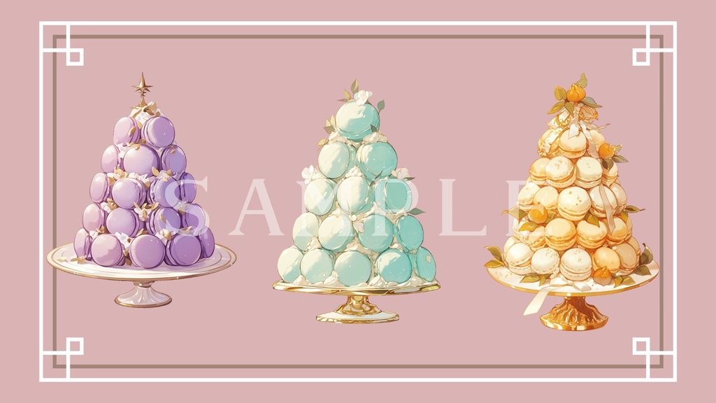 【透過済】マカロンタワーセット 01