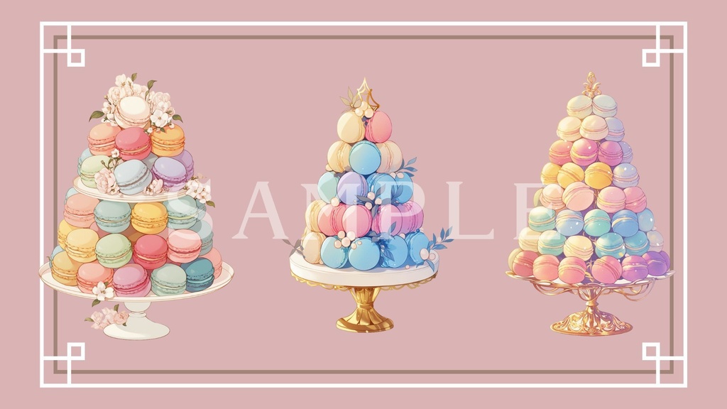 【透過済】マカロンタワーセット 01