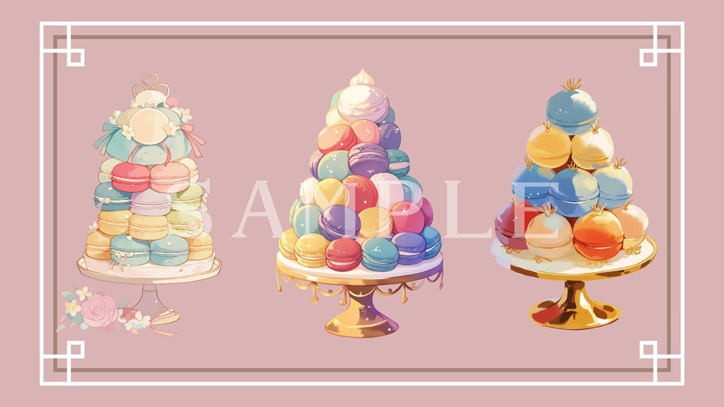 【透過済】マカロンタワーセット 01