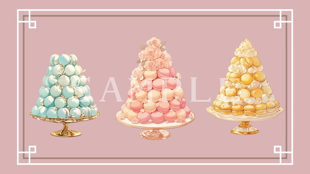 【透過済】マカロンタワーセット 01