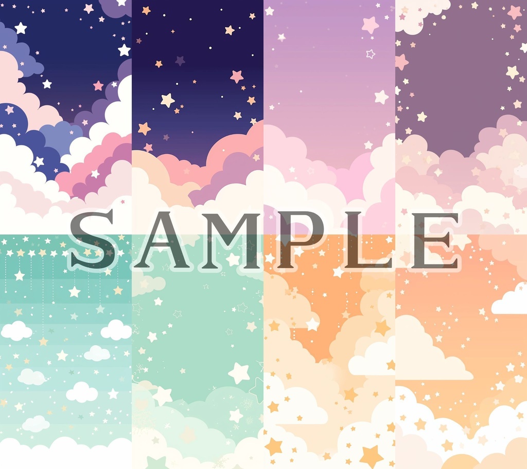 【縦型背景】メルヘン空セット 01