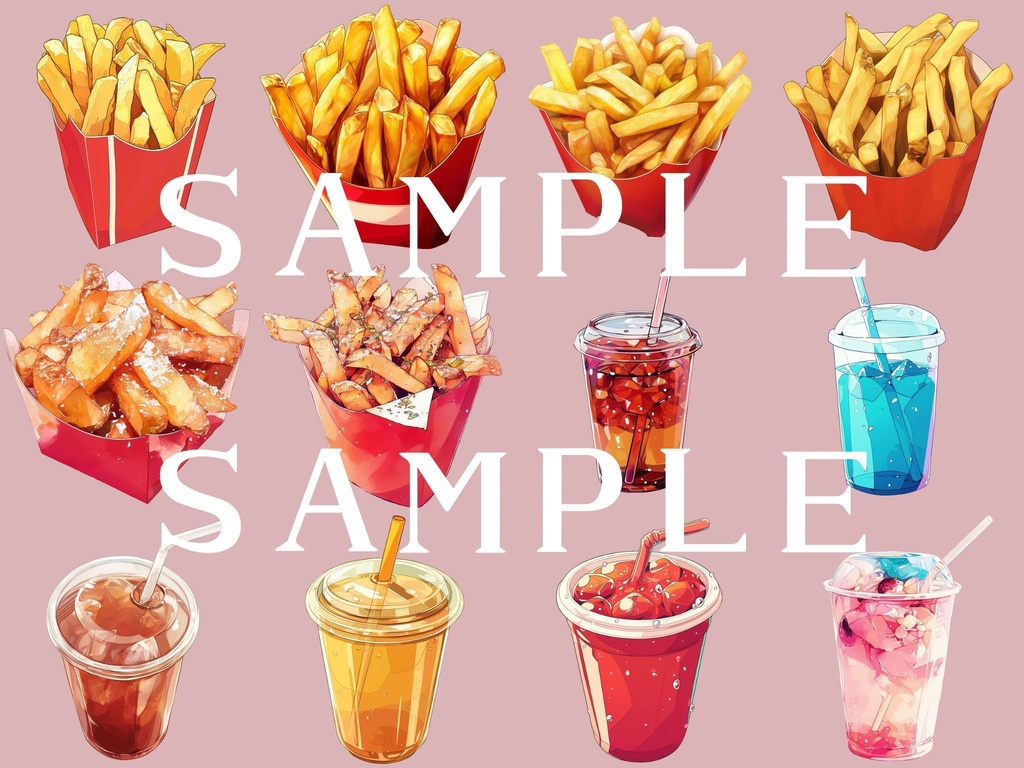 【透過済】ハンバーガーセット 01