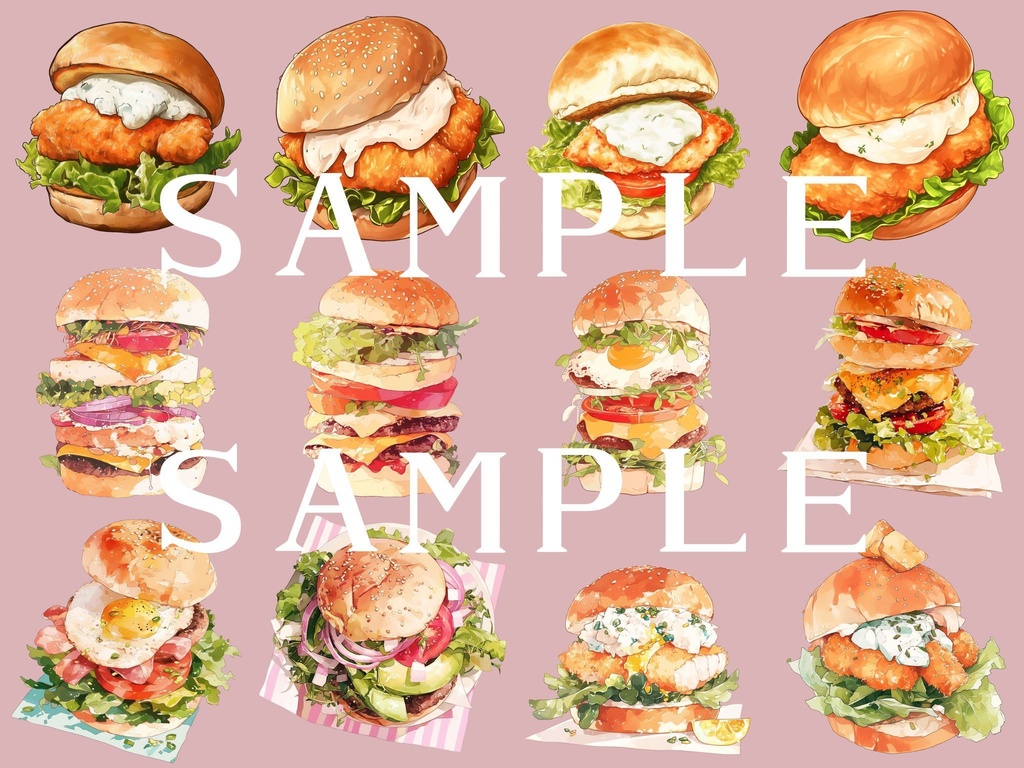 【透過済】ハンバーガーセット 01