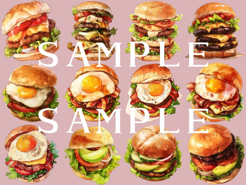 【透過済】ハンバーガーセット 01