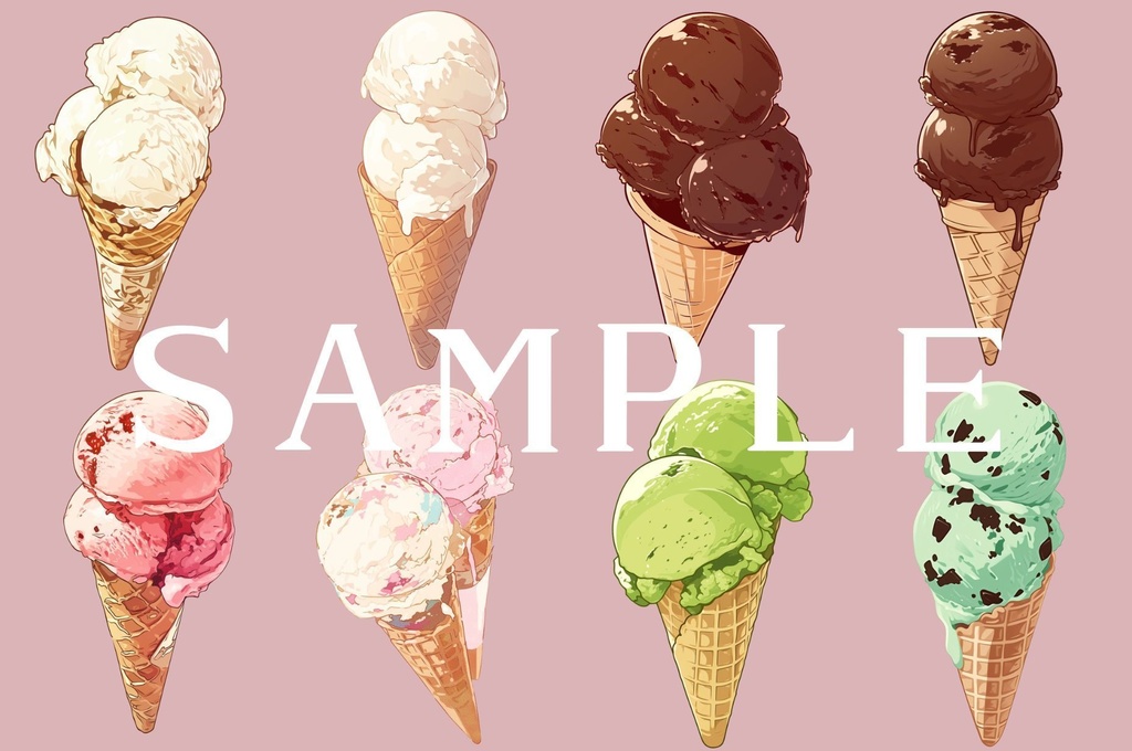 【透過済】アイスクリームセット 01