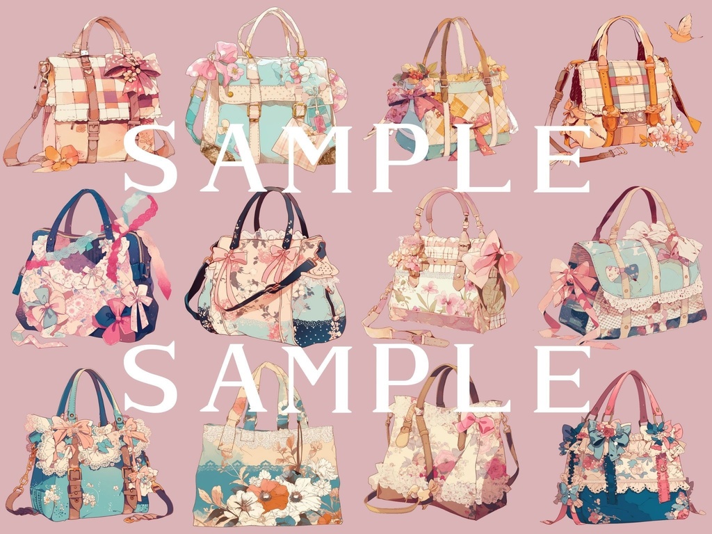 【透過済】ガーリーバッグ(トートバック)セット 01