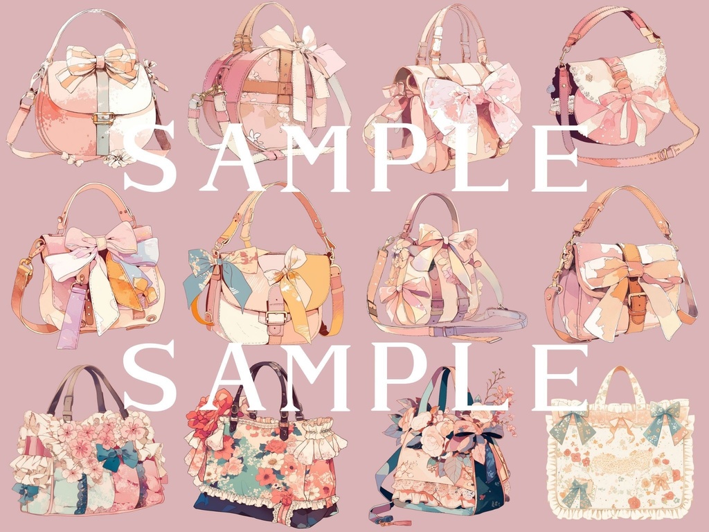 【透過済】ガーリーバッグ(トートバック)セット 01