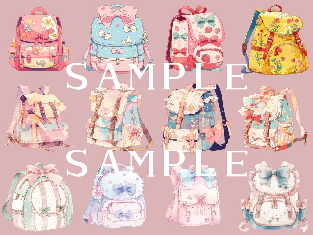 【透過済】ガーリーバッグ(ハンドバック・リュック)セット 01