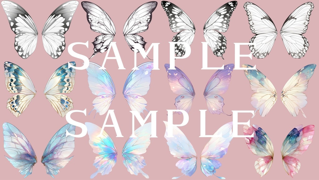 【透過済】花冠・羽セット 01