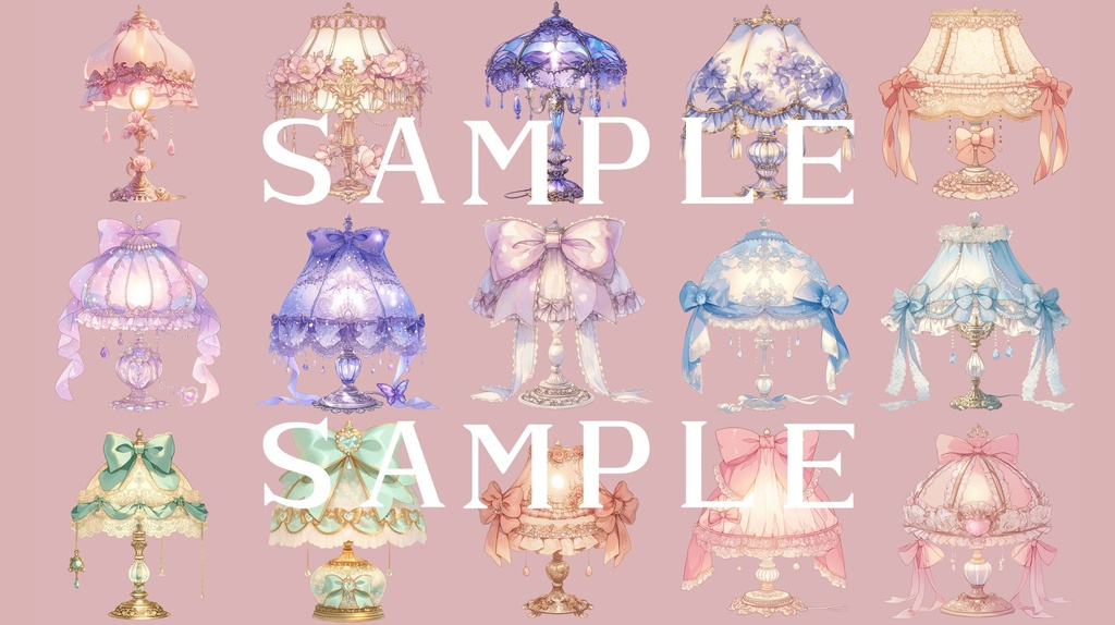 【背景+透過素材】ご令嬢ルームセット 01