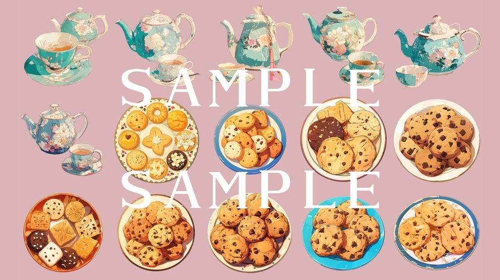 【背景+透過素材】おもてなしセット 01