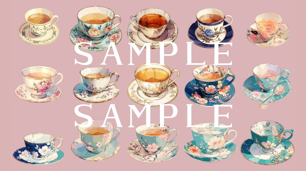 【背景+透過素材】おもてなしセット 01