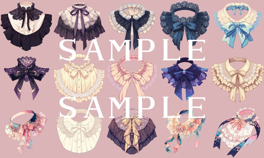 【透過済】レース(つけ衿・手袋)セット 01