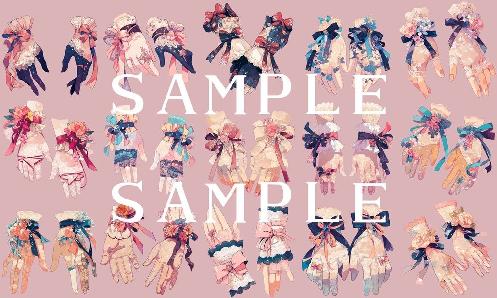 【透過済】レース(つけ衿・手袋)セット 01