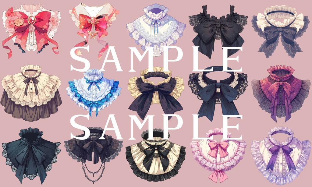 【透過済】レース(つけ衿・手袋)セット 01