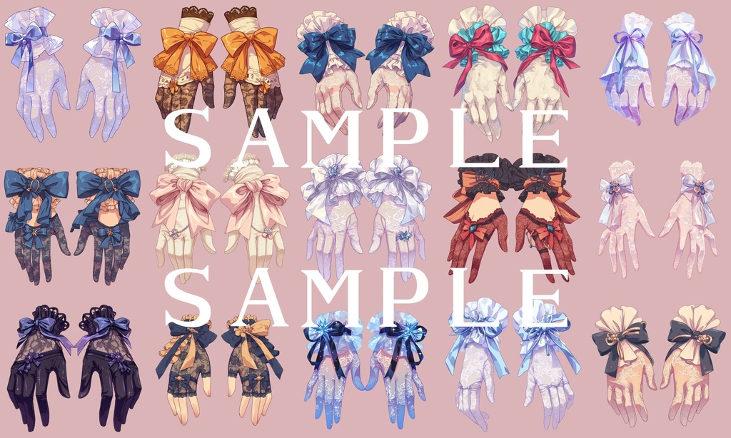 【透過済】レース(つけ衿・手袋)セット 01