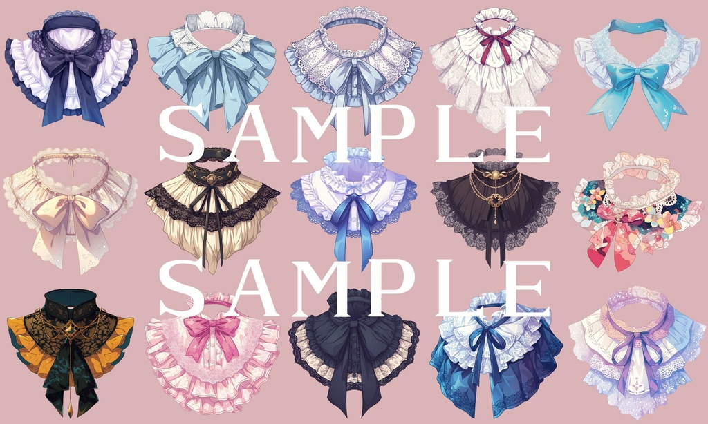 【透過済】レース(つけ衿・手袋)セット 01