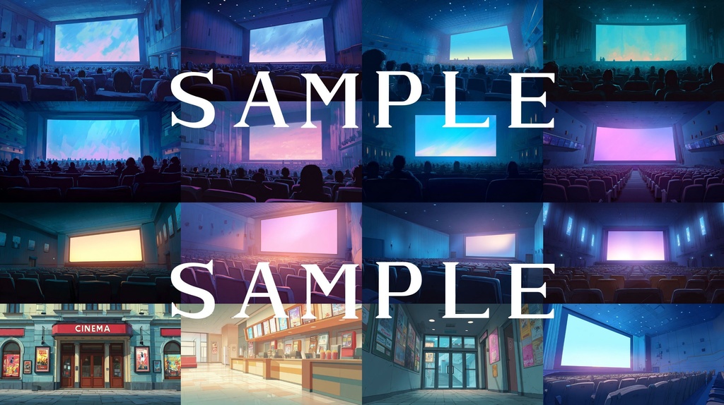 【背景素材】映画館セット 01