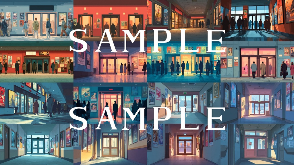 【背景素材】映画館セット 01