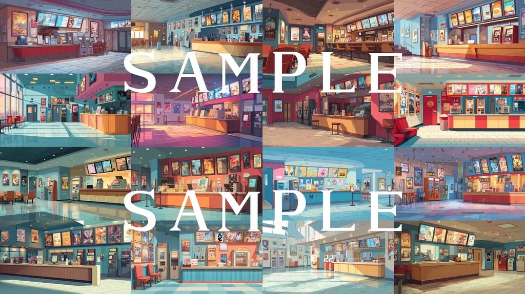 【背景素材】映画館セット 01