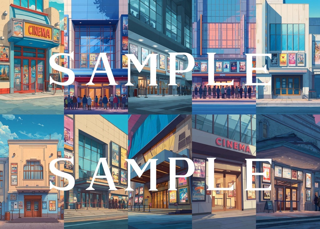 【縦型背景】映画館セット 01