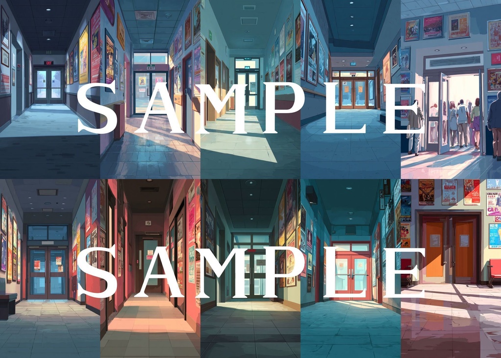 【縦型背景】映画館セット 01